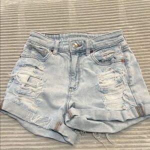 American Eagle Outfitters Light Blue Ripped Jean Shorts